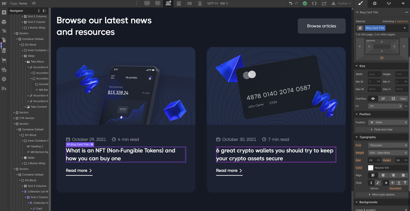 Dynamic Content CMS - DeFi X Webflow Template