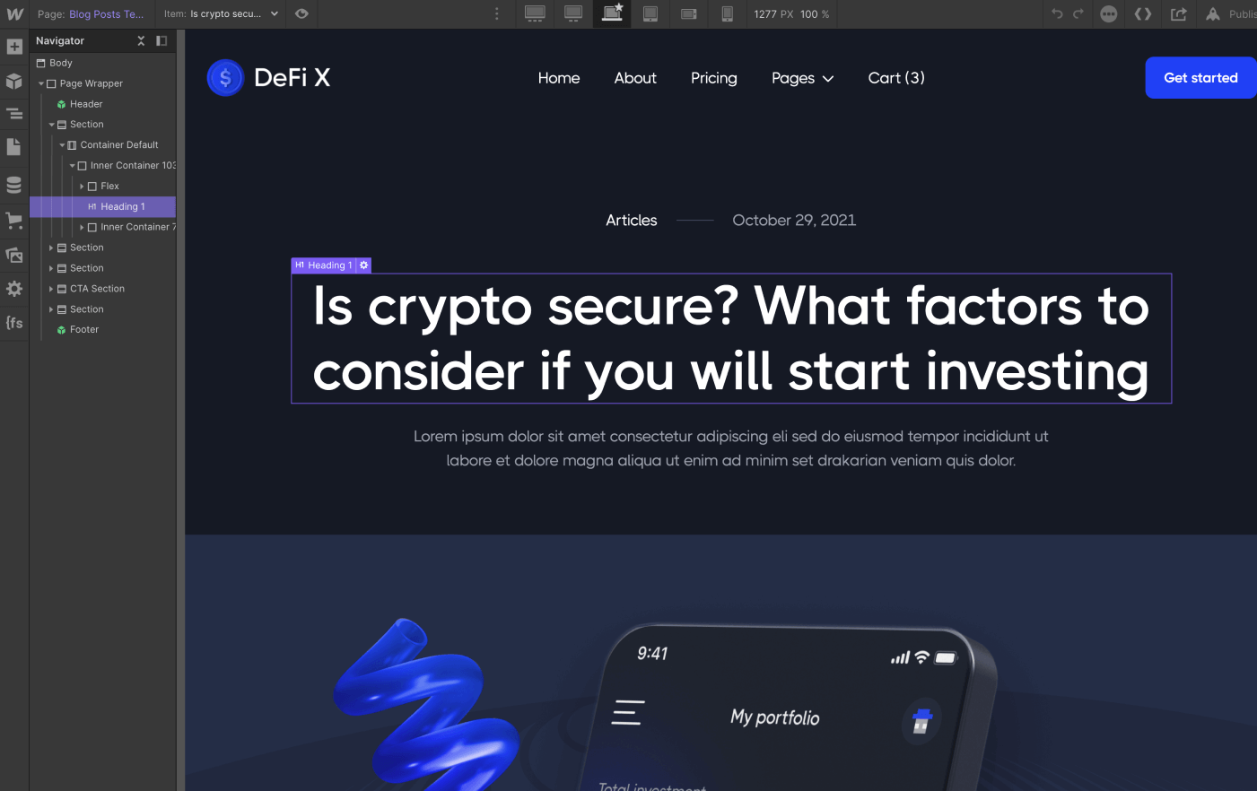 CMS Page - DeFi X Webflow Template