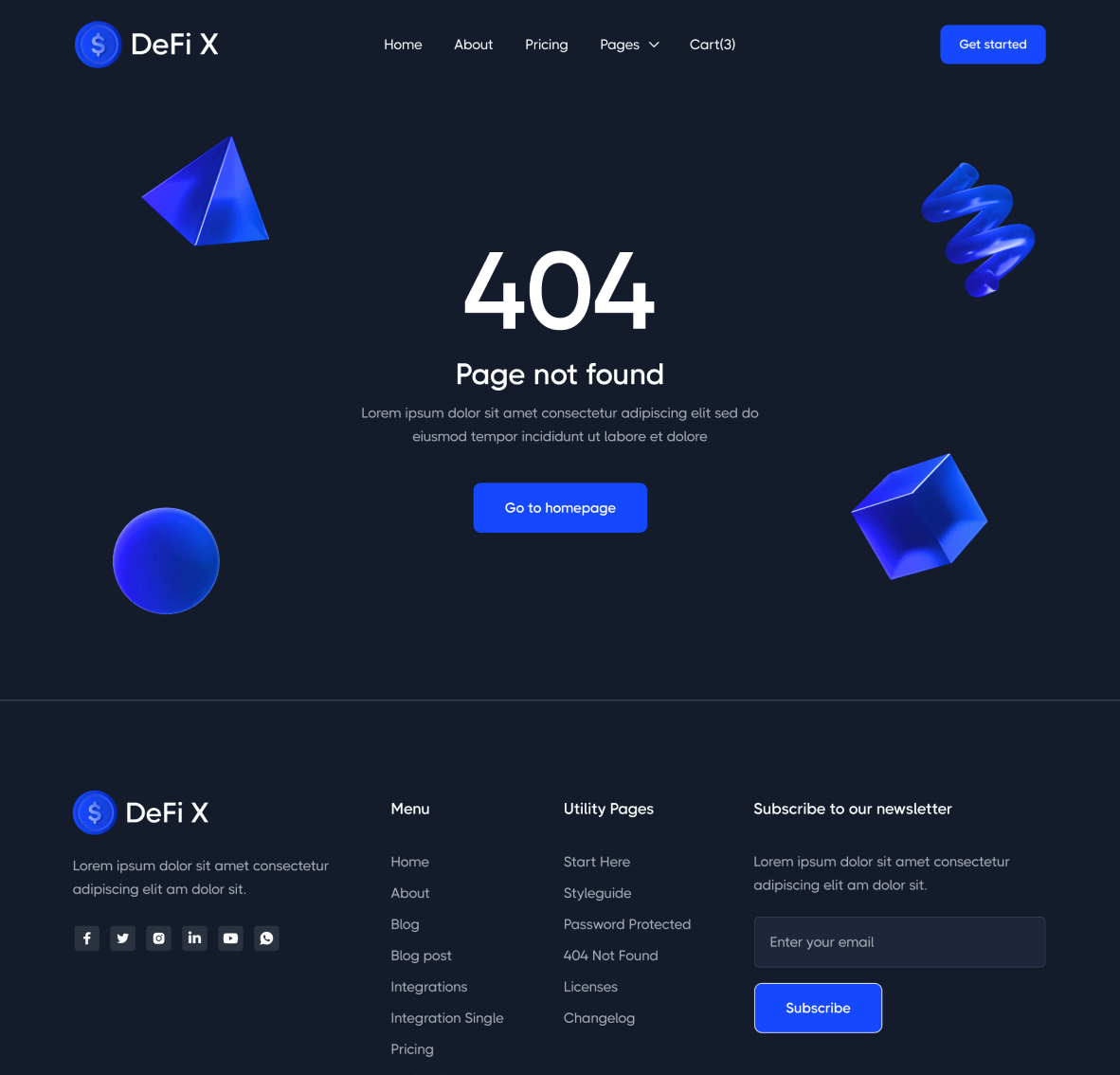 404 Not Found - DeFi X Webflow Template